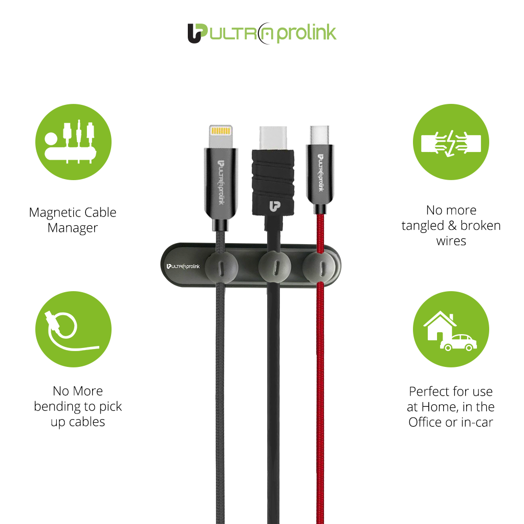 TIDY - Cable Manager Grey, 3 in 1 Cable Manager – UltraProlink