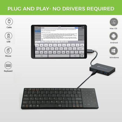 Plug n play USB Type C to 4 USB 3.0 Ports