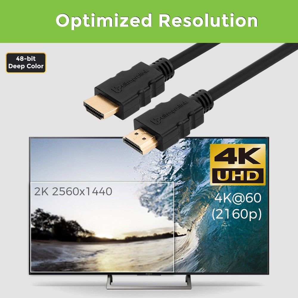 VCB-HD2L-003, Câble High-Speed HDMI premium Ethernet et connecteurs  sécurisés - HDMI 2.0, 4K 60 Hz UHD - Black Box